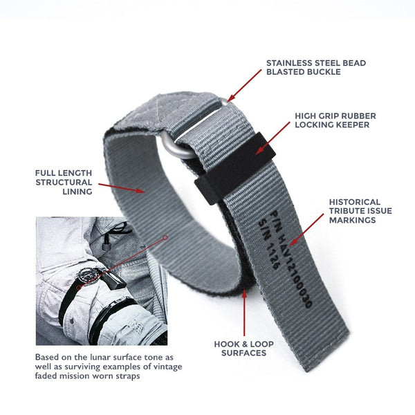 Haveston IVA Lunar Grey Velcro Watch Strap