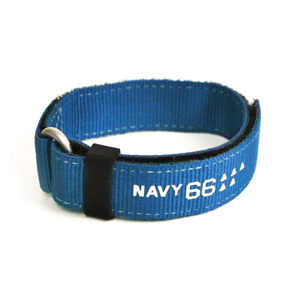 20MM Velcro® Style Black/Blue Nylon Sport Watch Strap