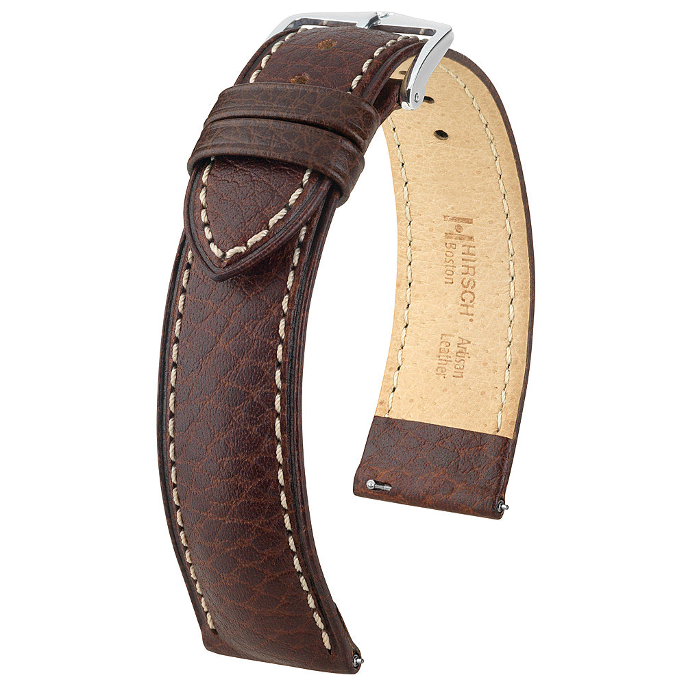 Hirsch Boston Brown Vegetable-Tanned Leather Watch Strap | Holben's