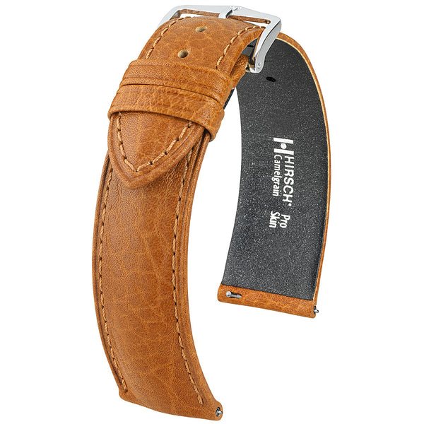 Hirsch Camelgrain Honey Leather Watch Strap-Holben's Fine Watch Bands
