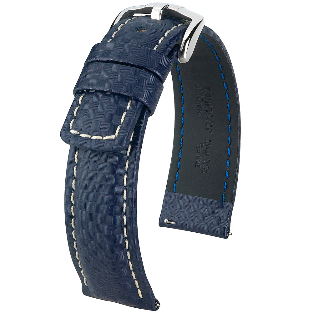 Hirsch Carbon Blue Watch Strap-Holben's Fine Watch Bands