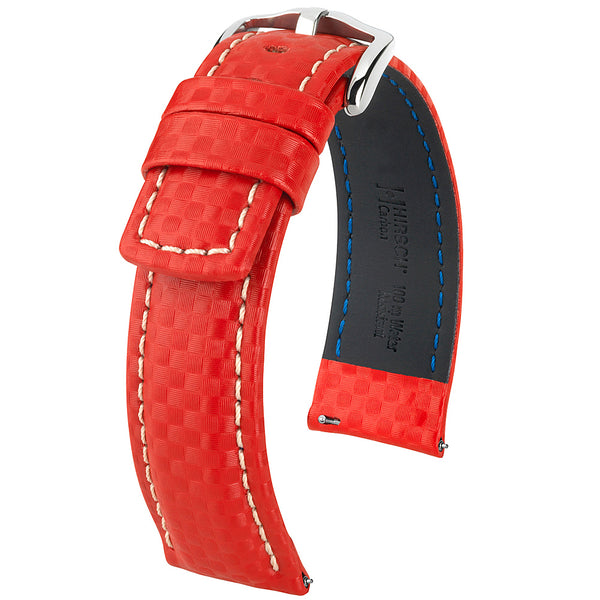 Hirsch Carbon Red Watch Strap—Holben's Fine Watch Bands