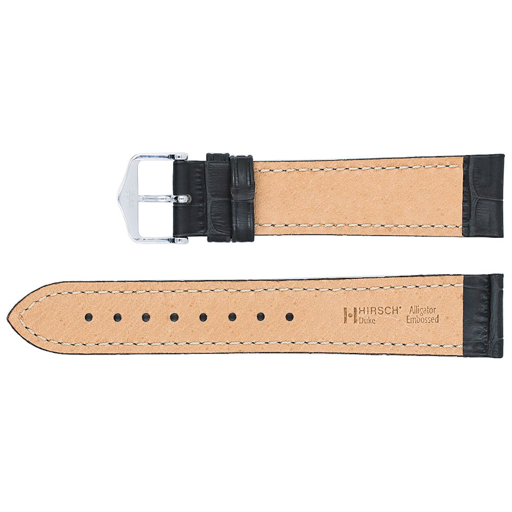 Hirsch Duke Alligator Leather Watch Strap Grey-Holben's Fine Watch Bands