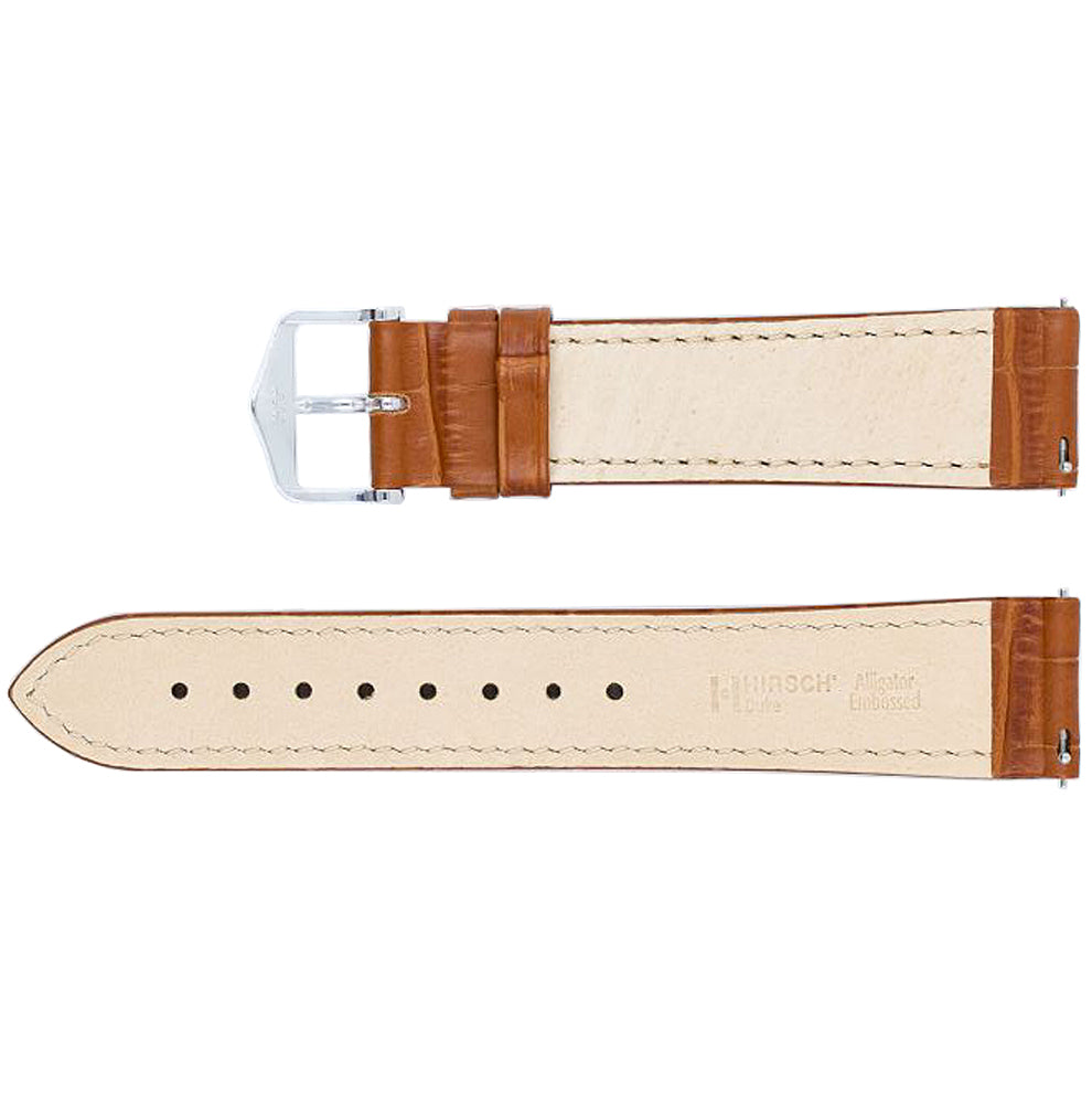 Hirsch Duke Alligator-Grain Leather Honey Watch Strap | Holben's