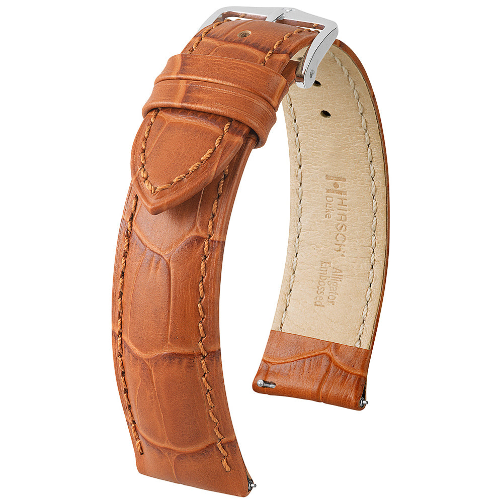 Hirsch Duke Alligator-Grain Leather Honey Watch Strap | Holben's