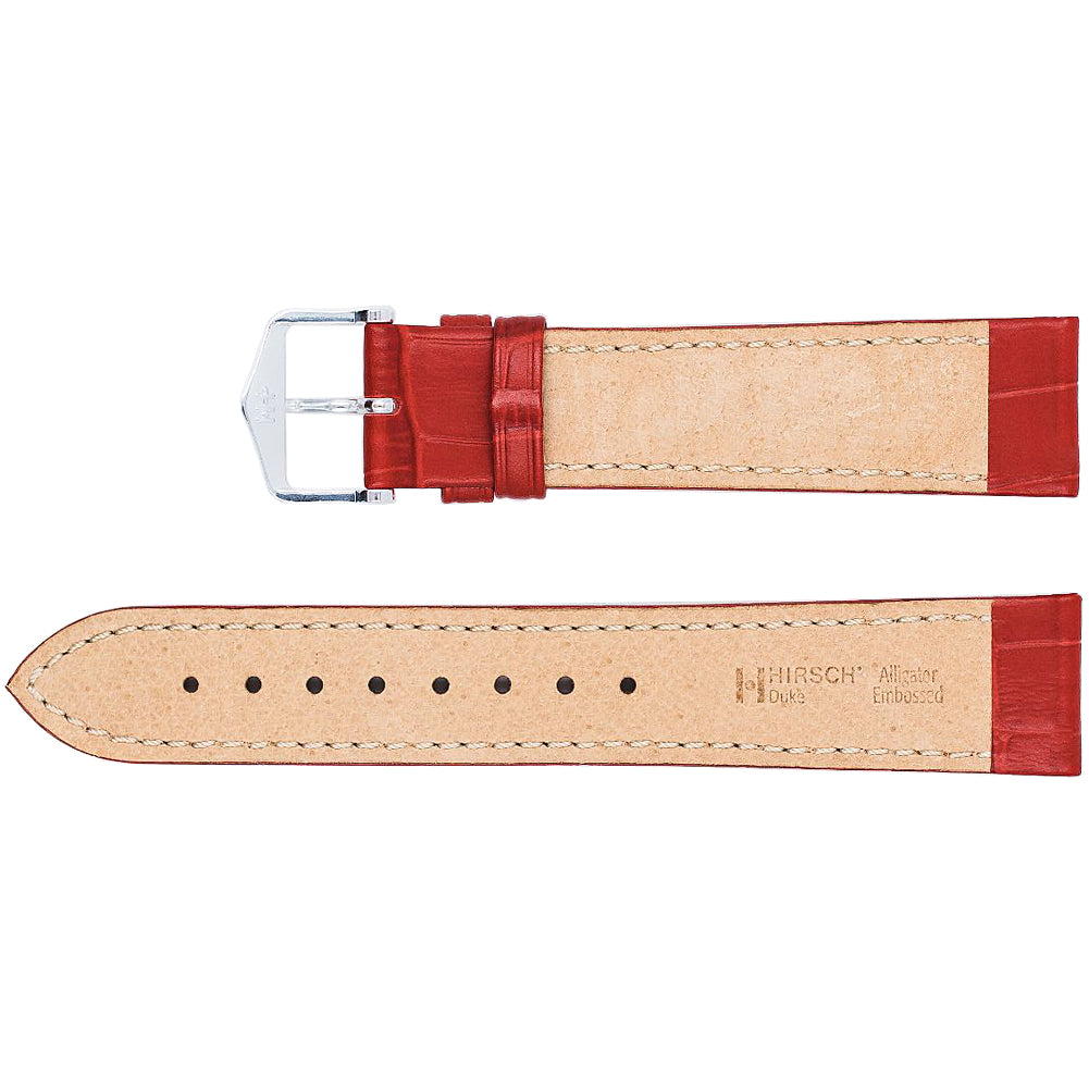 Hirsch Duke Red Alligator Leather Watch Strap-Holben's Fine Watch Bands