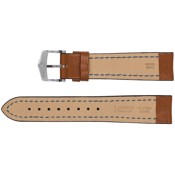 Hirsch Heavy Calf Golden Brown Leather Watch Strap-Holben's Fine Watch Bands