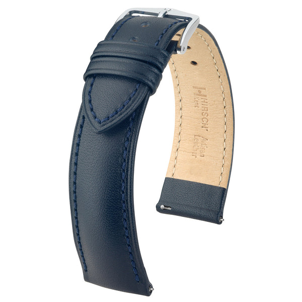 Hirsch Kent Blue Vegetable-Tanned Leather Watch Strap | Holben's