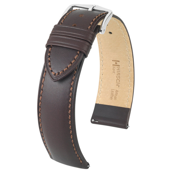 Hirsch Kent Brown Vegetable-Tanned Leather Watch Strap | Holben's