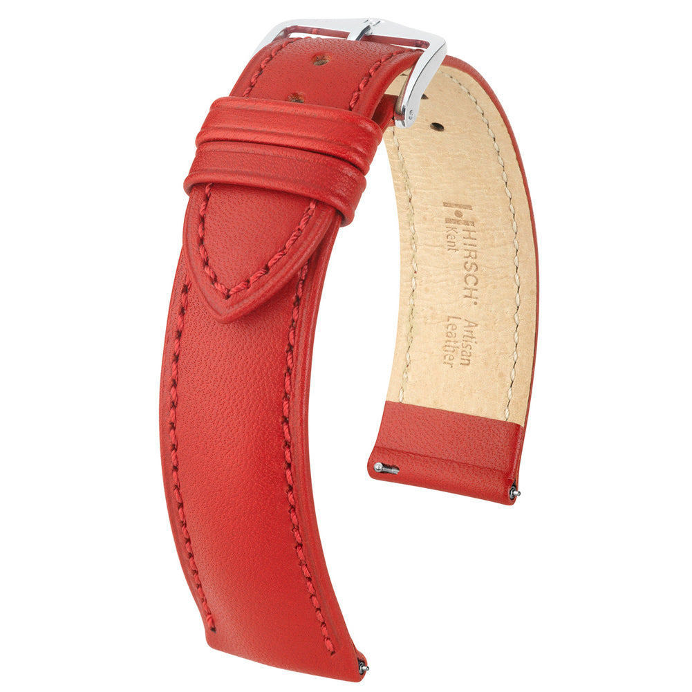 Hirsch Kent Red Vegetable-Tanned Leather Watch Strap | Holben's