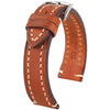 Hirsch Liberty Gold-Brown Leather Watch Strap-Holben's Fine Watch Bands