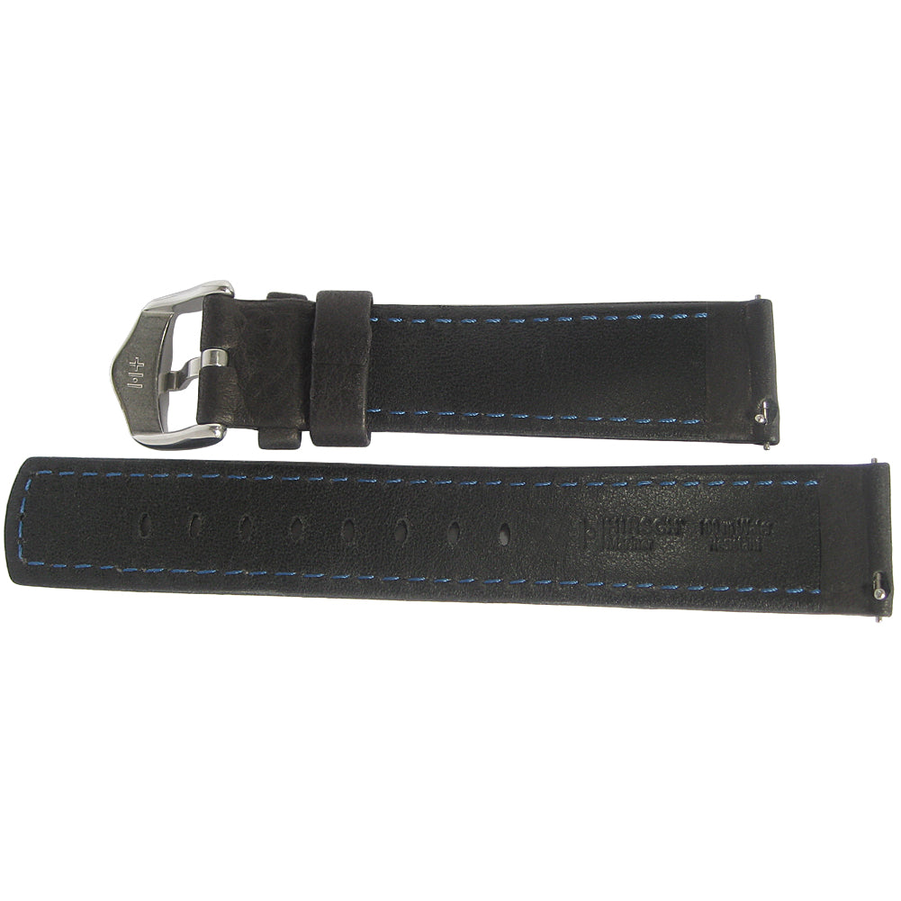 Hirsch Mariner Black Leather Watch Strap-Holben's Fine Watch Bands