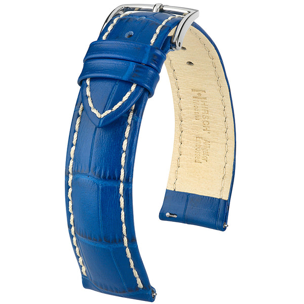 Hirsch Modena Alligator Royal Blue Leather Watch Strap-Holben's Fine Watch Bands