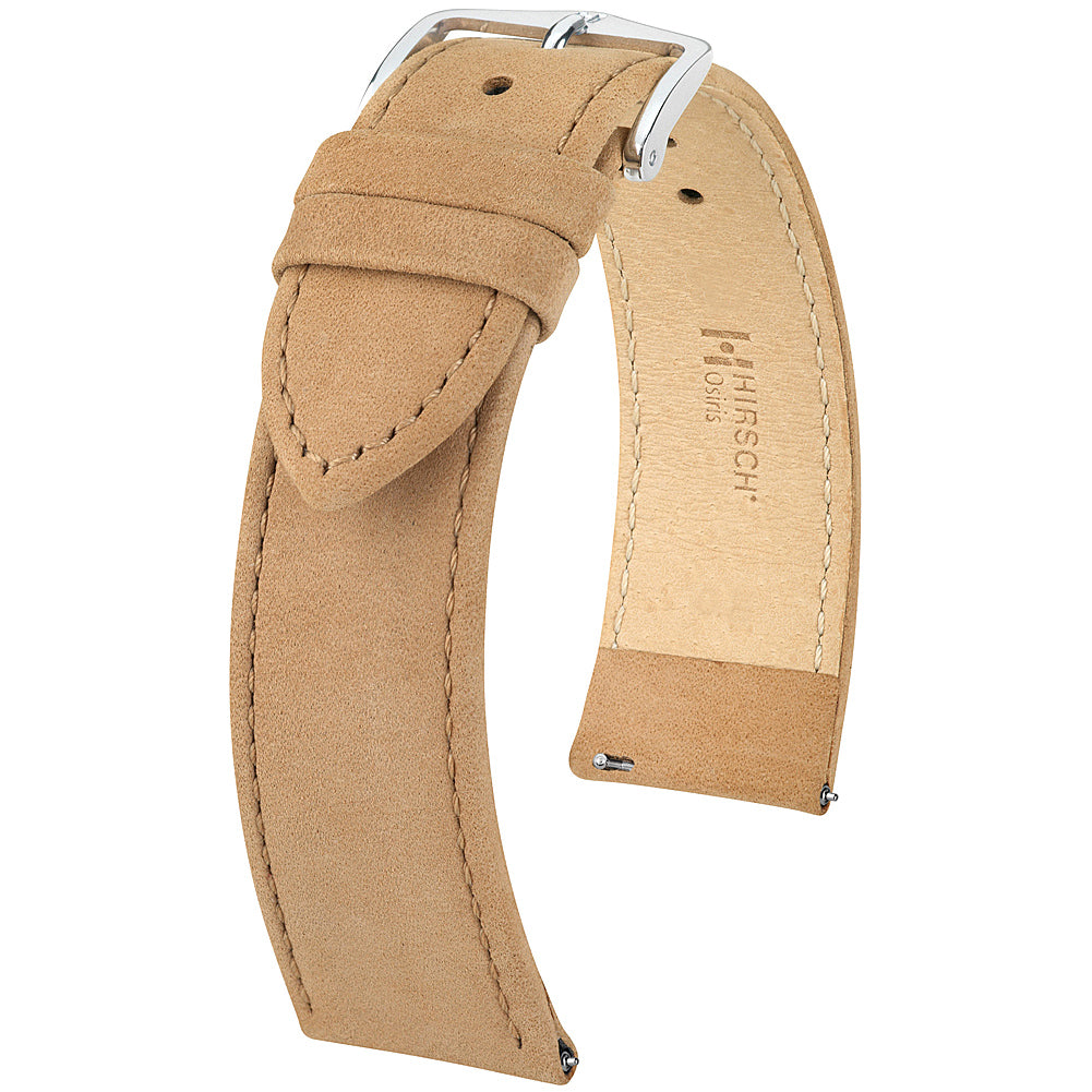 Hirsch Osiris Beige Nubuck Leather Watch Strap-Holben's Fine Watch Bands