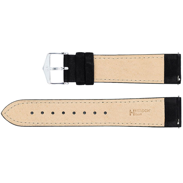 Hirsch Osiris Black Nubuck Leather Watch Strap-Holben's Fine Watch Bands