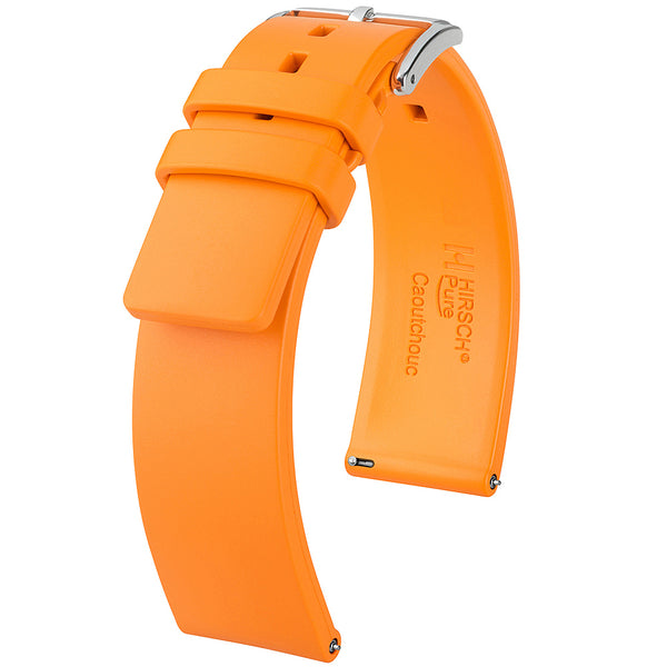 Hirsch Pure Rubber Watch Strap Orange-Holben's Fine Watch Bands