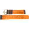 Hirsch Robby Sailcloth Black Orange Leather Watch Strap-Holben's Fine Watch Bands