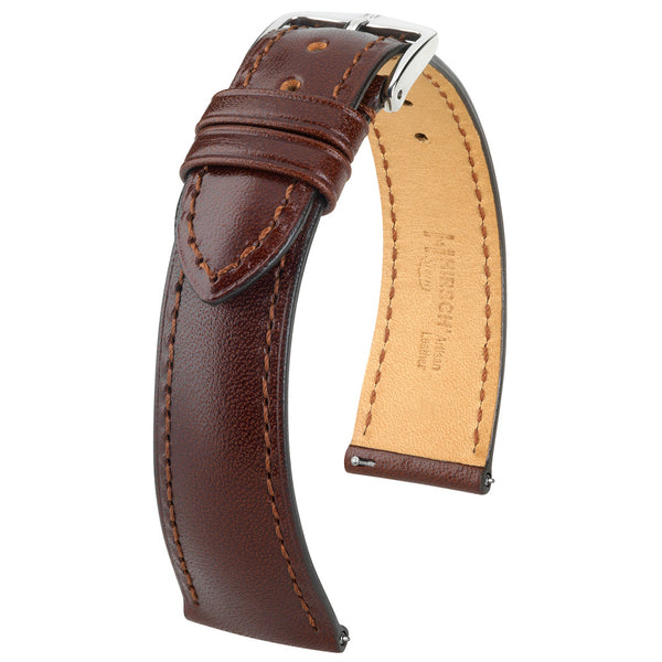 Hirsch Siena Brown Vegetable-Tanned Leather Watch Strap | Holben's