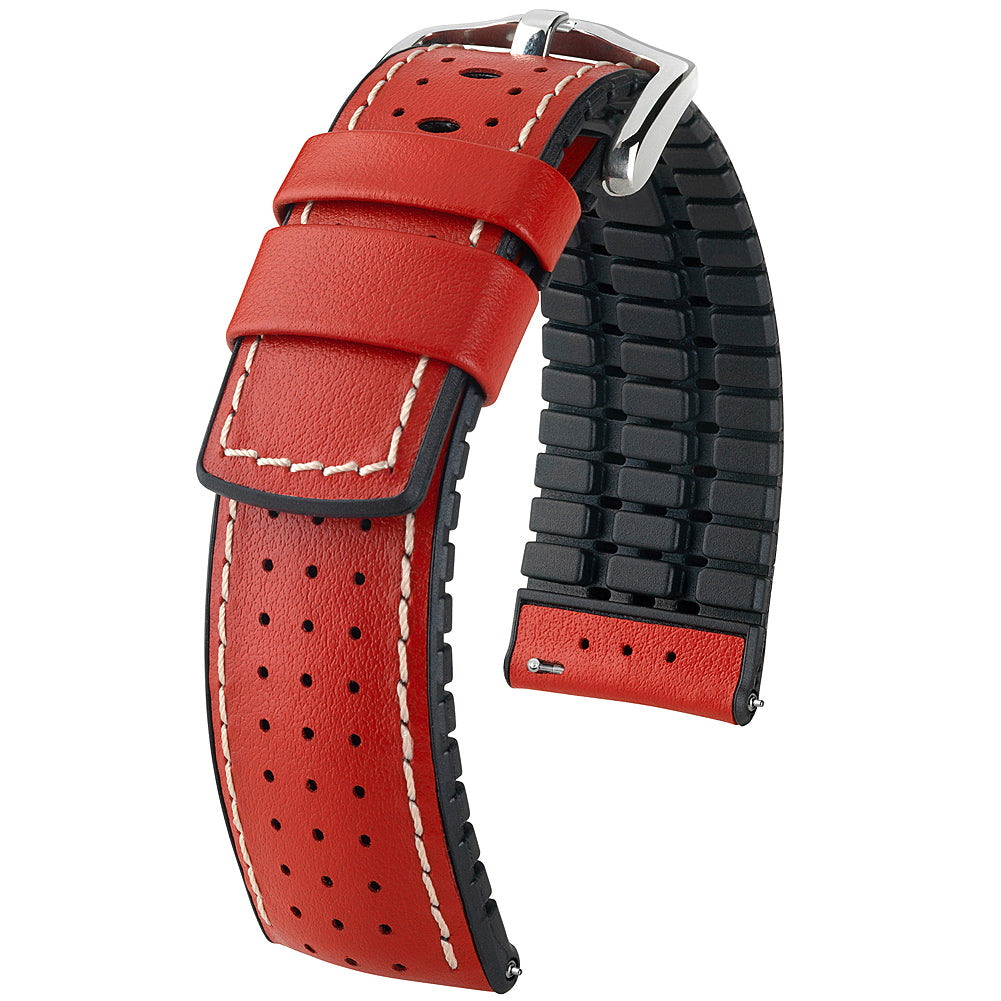 Hirsch Tiger Red Leather Watch Strap-Holben's Fine Watch Bands