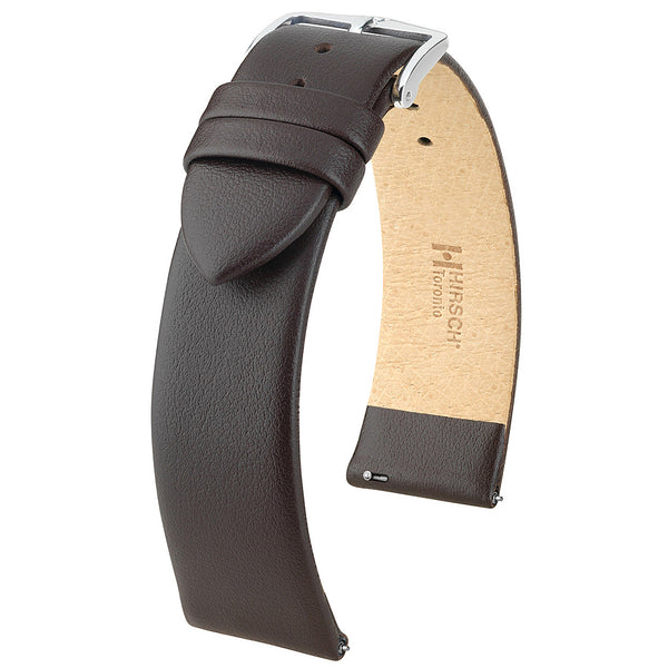 Hirsch Toronto Brown Italian Leather Watch Strap | Holben's