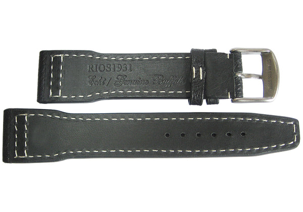 RIOS1931 Typhoon Genuine Buffalo Leather Black Watch Strap | Holben's
