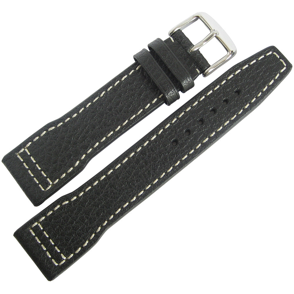 RIOS1931 Typhoon Genuine Buffalo Leather Black Watch Strap | Holben's